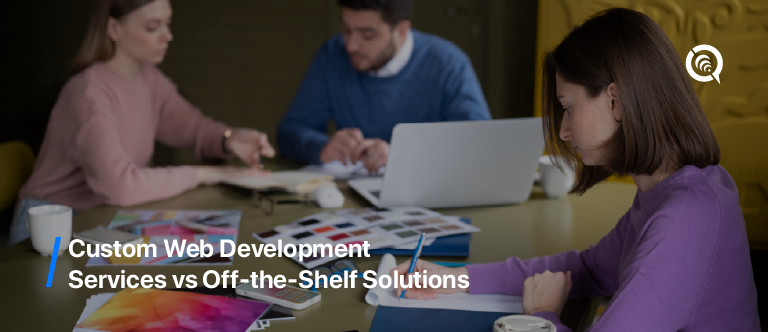 Custom web development vs off-the-shelf solutions comparison chart