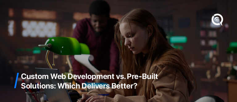 Custom web development vs pre-built solutions comparison chart
