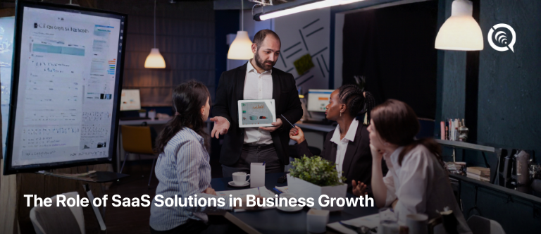 SaaS solutions for business growth dashboard showing revenue and churn metrics